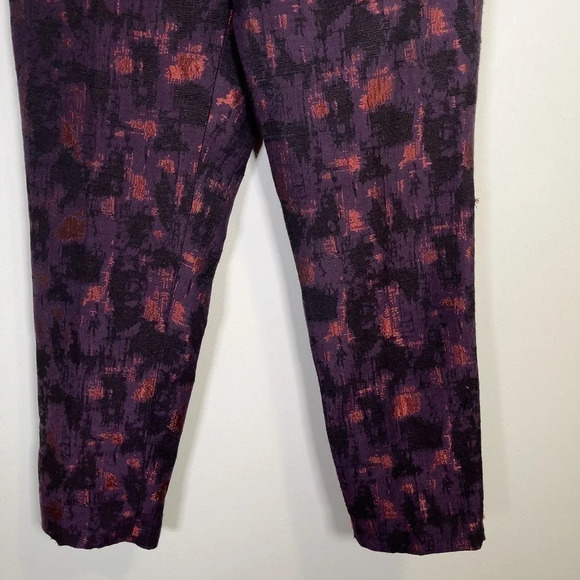 Lord & Taylor Purple Patter Twill Ankle Trouser - Picture 5 of 7
